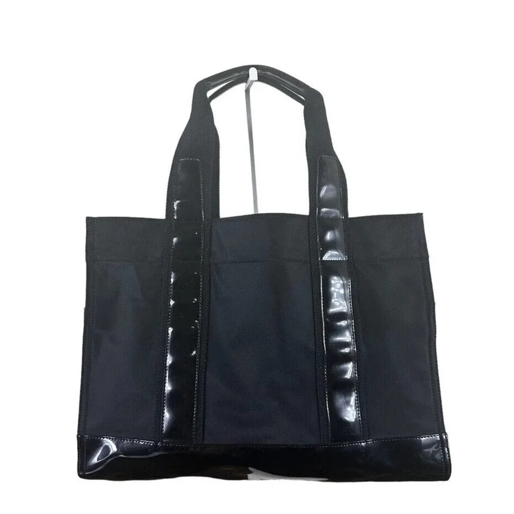 Tory Burch Tote Bag Black Patent Leather Nylon Large - Picture 5 of 16